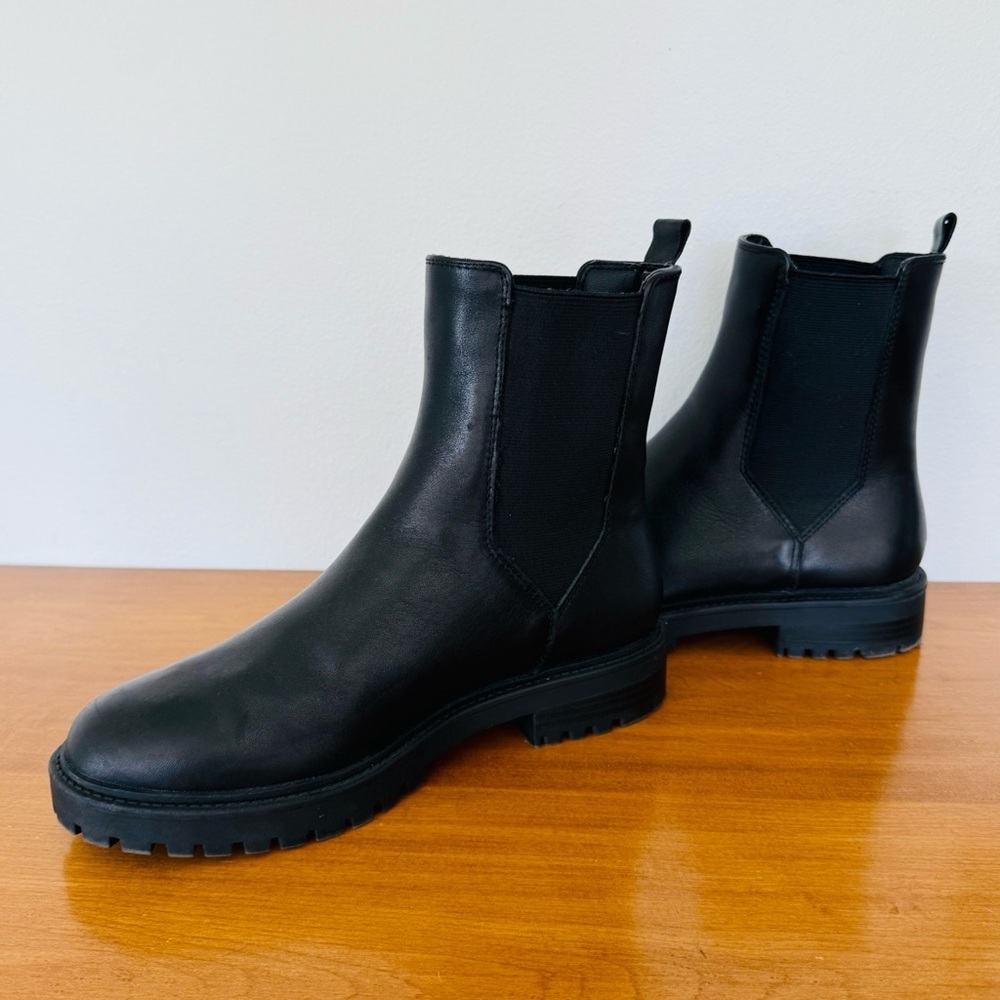 New • Banana Republic • Italian Leather Tall Chelsea Boots in Black - Picture 7 of 10